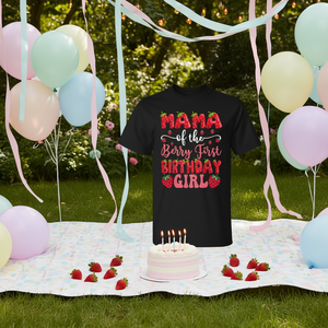 Camiseta Mama Of The Berry para niña de primer cumpleaños, amante de las fresas - Product Image 3