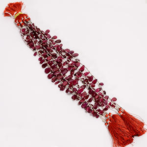 ลูกปัดทับทิม, ลูกปัดทับทิมธรรมชาติรูปทรงลูกแพร์ลูกปัดเรียบ, ลูกปัดพลอยทับทิมสำหรับการทำเครื่องประดับ, ลูกปัดอัญมณีหลวมทับทิมสำหรับเครื่องประดับ - Product Image 4