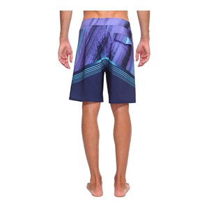 Bañador de rayas verticales multicolor para hombre con cordón en la cintura-Pantalones cortos de baño elegantes con detalle de bolsillo - Product Image 5