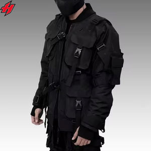 แจ็คเก็ตแฟชั่นเทคแวร์สั่งทำขายส่งสำหรับผู้ชาย ระบายอากาศได้ดี สีดำ มีฮู้ด กันน้ำ สไตล์สตรีทแวร์ แจ็คเก็ตกันลมสำหรับผู้ชาย - Product Image 4