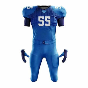 Cómodo ligero 100% poliéster uniforme de fútbol americano transpirable Jersey y pantalón con mangas cortas - Product Image 6