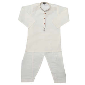 Traje Kurta Shalwar Bordado para Niños - Color Fawn - Product Image 1