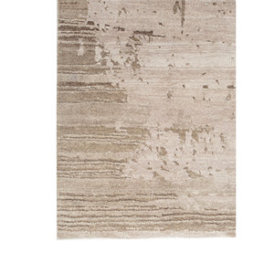 Tapis en laine et soie noué à la main Entropy Ivory, tapis abstrait rectangulaire en jute pour salon, idéal pour adolescents, pour la maison et le couloir - Product Image 4