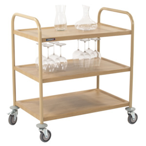 3-<b>Shelf</b> Faux Wood Serving Trolley Practical Storage Cart - Product Image 1