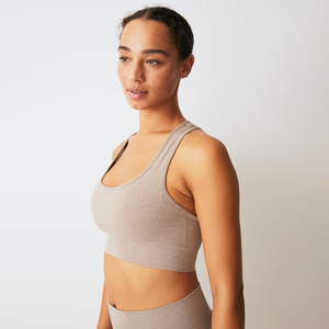 Custom Naked Feeling Sportswear Active Gym Fitness Set Sports Bra V Cut Waist <b>Leggings</b> With <b>Pockets</b> Fitness Women Workout Sets - Product Image 2
