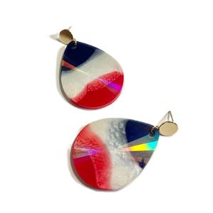 Pendientes colgantes de resina epoxi con acabados acrílicos vibrantes pendientes de gota acrílicos de resina de forma redonda para trajes diarios - Product Image 2