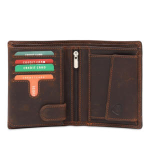 Cartera de cuero amigable para viajes con ranura para pasaporte Cartera de cuero construida para viajes globales Cartera de cuero para hombres confiable - Product Image 3