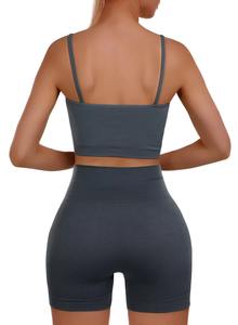 Vente à chaud Ensemble de yoga de haute qualité pour femmes Nouveauté Écologique Sans Couture Spandex Polyester Solide Motif En Gros High-Tech - Product Image 6