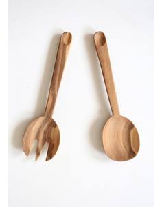 Ensemble de couverts en bois de mangue à prix économique avec des designs uniques et un organisateur de cadeaux d'affaires pour les restaurants-comprend une cuillère et une fourchette - Product Image 1