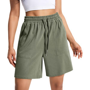 Short d'été en coton respirant de haute qualité Short à broderie personnalisée pour femmes Coupe ample avec poches latérales - Product Image 6