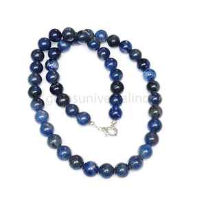 Gargantilla de cristal con cuentas de sodalita de 8mm hecha a mano, collar de piedra de sodalita Natural, joyería, Diseño Artesanal único - Product Image 2