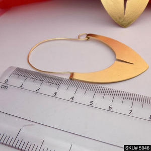 Pendiente de aro liso, joyería de Latón chapado en oro para compromiso, pendientes geométricos de estilo Vintage - Product Image 4