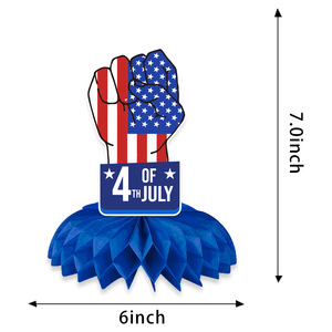 New Title Modern Independence Day Theme <b>Honeycomb</b> Tabletop <b>Decor</b> for Festive Party Atmosphere - Product Image 2