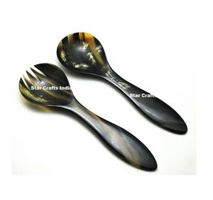 New Horn Salad <b>Serving</b> <b>Spoons</b> with Natural Horn Latest Design Banquet Party Table Decoration Flatware Sets Cooking - Product Image 4