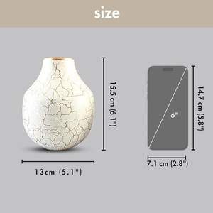 Livraison gratuite Vases en métal de table Vase de sol en métal décoratif Vase moderne unique blanc Décor à la maison - Product Image 6