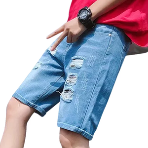 กางเกงขาสั้นผ้ายีนส์ลำลองสำหรับผู้ชายกางเกงขาตรงทรงสลิมฟิตและอเนกประสงค์สำหรับฤดูร้อน2024 - Product Image 3