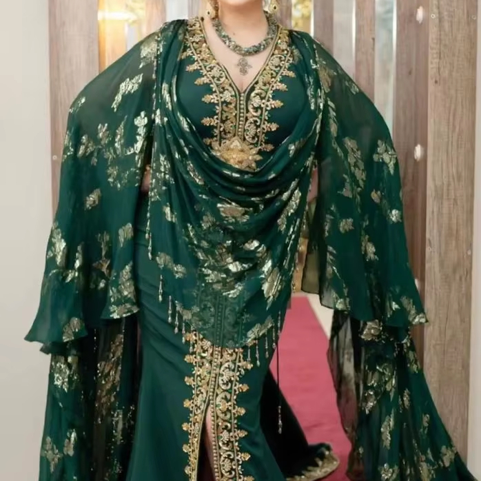 bottle green traditional dress Exquisite Bottle Green Laheriya Print Georgette Anarkali Suit with Dup