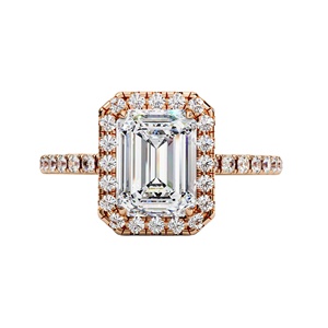 10K Yellow Gold Emerald Cut 1.75ct EF VVS Lab Grown Diamond Engagement Ring IGI Certified Wholesale - Product Image 1