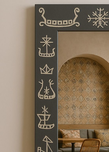 Miroir sur pied de qualité supérieure avec des sculptures décoratives en bois massif pour le mobilier de la maison, la chambre à coucher et le salon - Product Image 2