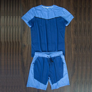 Ropa deportiva de verano para hombre, conjunto transpirable de 2 piezas, tops y pantalones cortos de playa de manga corta, trajes de abrigo - Product Image 3