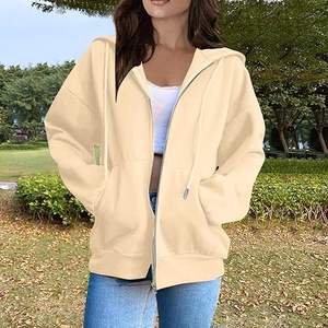 Sudaderas con capucha personalizadas con cremallera para mujer OEM Cremallera completa Algodón Fleece Sudaderas con capucha ajustadas con estilo Marca privada Ropa informal Proveedor a granel - Product Image 5