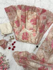 ชุดเดรสอานาร์กาลีผ้ามัสลินลายพิมพ์ดิจิทัล ดีไซน์ล่าสุด พร้อมผ้าคลุมไหล่ผ้าออร์แกนซ่าเนื้อนุ่ม - Product Image 2