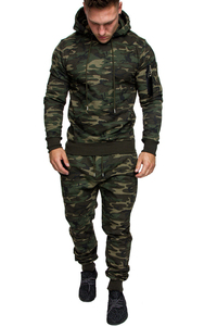 Ensemble de survêtement streetwear à capuche camouflage personnalisé pour homme, coton/polyester, confortable, élégant, vêtements de sport, jogging, tenue décontractée - Product Image 2