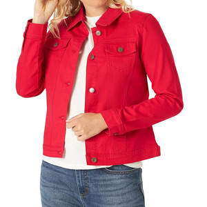 Vestes en jean pour femmes à manches longues, hiver, 100% coton, tricotées, respirantes, taille personnalisée, vente en gros - Product Image 1