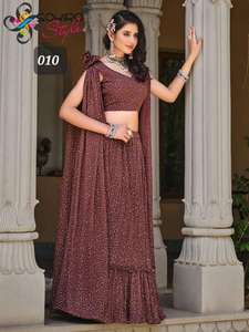 Best Quality Ethnic Georgette <b>Lehenga</b> Choli with Dupatta Embroidery Work for Wedding and Party - Product Image 3