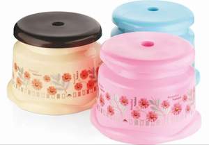 Tabouret Patla en plastique imprimé multicolore pour salle de bain, durable, léger, qualité supérieure pour la maison, le bureau, l'hôtel - Product Image 2
