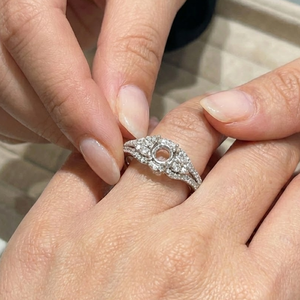 Fabricant chinois de bijoux Bague de fiançailles en or blanc massif 18 ct de qualité supérieure avec diamant véritable rond semi-monté pour femmes - Product Image 4