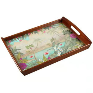 Plateau de service en bois émaillé durable, plateau de service alimentaire robuste pour un usage quotidien - Product Image 1