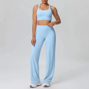 Vêtements de sport Fitness Yoga Gym Grande taille 2 pièces Ensembles d'entraînement réversibles écologiques à séchage rapide pour femmes Haute qualité - Product Image 6