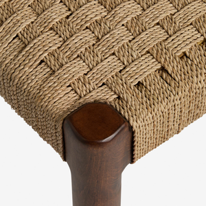 Solid Wood Dining <b>Chair</b> with Handwoven Natural Fiber Seat Modern Classic <b>Restaurant</b> Home Furniture - Product Image 5