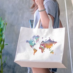 ถุงช้อปปิ้งผ้าแคนวาสสำหรับใส่ของที่จำเป็นมีสไตล์เป็นมิตรกับสิ่งแวดล้อมกำหนดโลโก้ได้เอง - Product Image 3