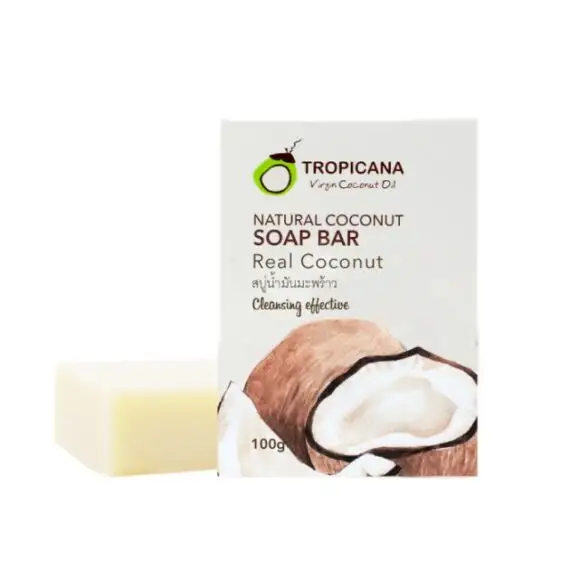 Tropicana Coconut Oil Handmade Bar Soap For Dried Skin NON PRESERVATIVE Formula Real Coconut 100g High Cleansing Performance