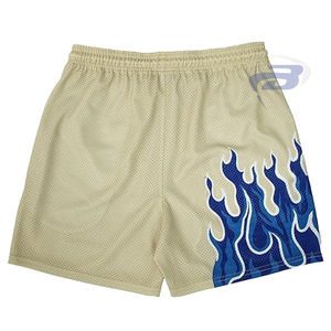 Maillot de football unisexe imprimé flamme, short en mesh respirant, séchage rapide, coupe-vent, style streetwear estival, vêtements de sport 100% polyester - Product Image 2
