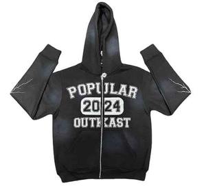 Verde Oliva Full Zip up Hoodies Unisex Calidad de lujo 100 Algodón Fleece Heavyweight Térmico Cómodo Elegante Hombres Zip Hoodies - Product Image 5