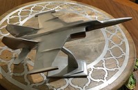 Modèle d'avion en aluminium moulé poli miroir, sculpture décorative pour la maison, décoration de table, avion de chasse Art Déco de haute qualité N Sons