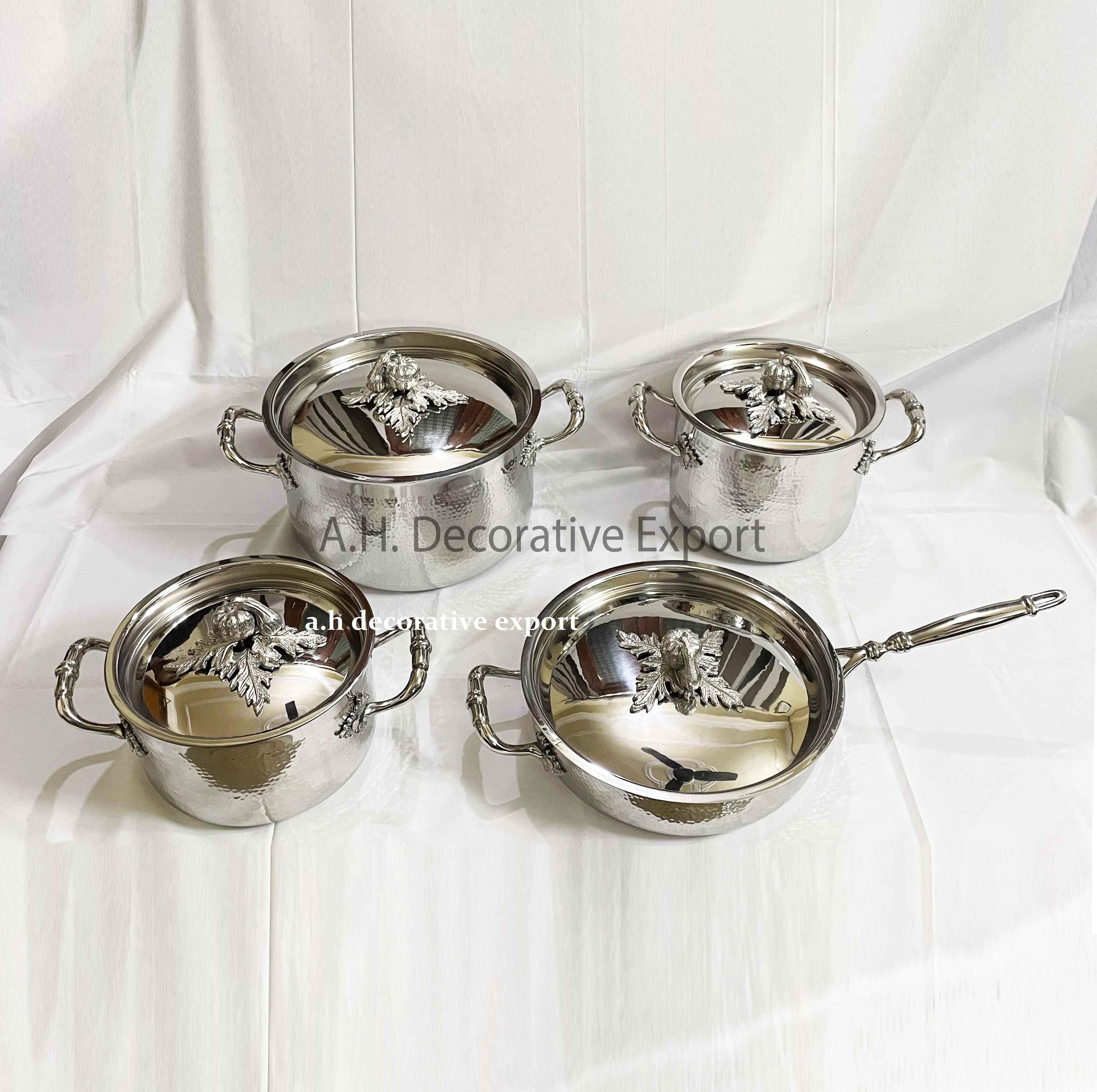 SET OF 4 SILVER TOP