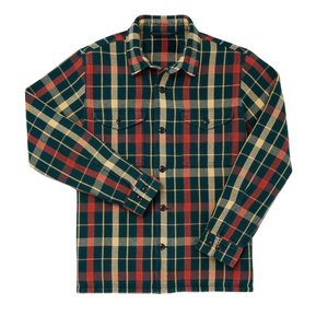 <b>Mens</b> <b>Flannel</b> <b>Shirt</b> with Chest Pockets in Dark <b>Blue</b> and Orange with Armored Protective <b>Shirt</b> Features for Motorcycle Wear - Product Image 3