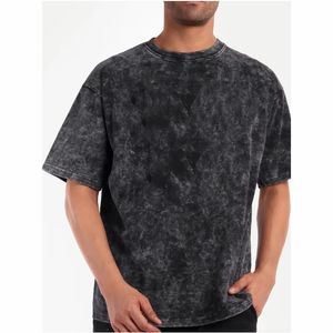 Camiseta para hombre Summer Vintage Acid Wash T Shirt para Unisex 250 GSM 100% Algodón Cuello ancho Manga corta Oversized - Product Image 4