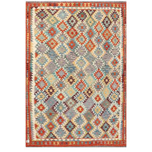 Alfombra Kilim de Maimana, Afganistán, 294 x 203 cm - Product Image 1