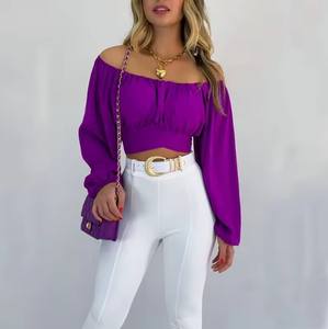 Camiseta de Manga Corta con Hombros Descubiertos Aop OEM para Mujer, Camiseta de Verano para Mujer, Fabricada en Bangladés - Product Image 1