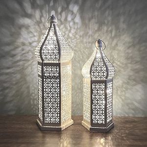 Linterna decorativa de metal pintada con esmalte marroquí única adecuada para aniversarios de Bodas de interiores culturales - Product Image 4