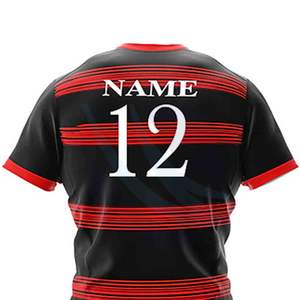 Ensembles d'uniformes de rugby pour hommes de qualité supérieure, impression de logo personnalisée, 100% polyester, séchage rapide, respirant - Product Image 5