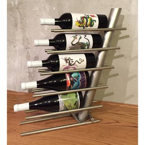 Casier à vin en métal le plus exigeant Casier à vin de stockage de 6 bouteilles en aluminium - Product Image 3