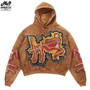 Sudaderas con Capucha de Felpa con Cierre y Bordado Desgastado, Mezcla de Algodón de Alta Calidad, las Más Vendidas, Precio al por Mayor para Invierno, Personalizables - Product Image 3