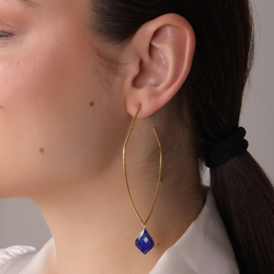 Dua SHIELD ต่างหูทองเหลืองขนาด18K ทำด้วยมือสำหรับงานแต่งงานของผู้หญิง - Product Image 5