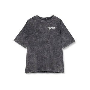 Haute qualité coton personnalisé lavé à l'acide T-Shirt français éponge col rond surdimensionné hommes imprimer col rond hommes T-Shirts - Product Image 1